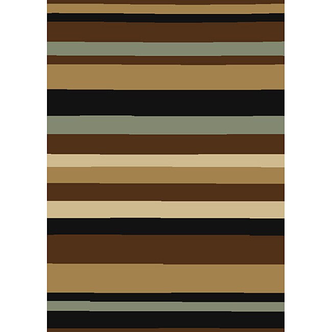 Earth Nylon Stripes Area Rug (2 X 33) (NylonPile Height 0.2 inchesStyle TransitionalPrimary color BeigeSecondary colors Black/ brown/ olivePattern StripesTip We recommend the use of a non skid pad to keep the rug in place on smooth surfaces.All rug 