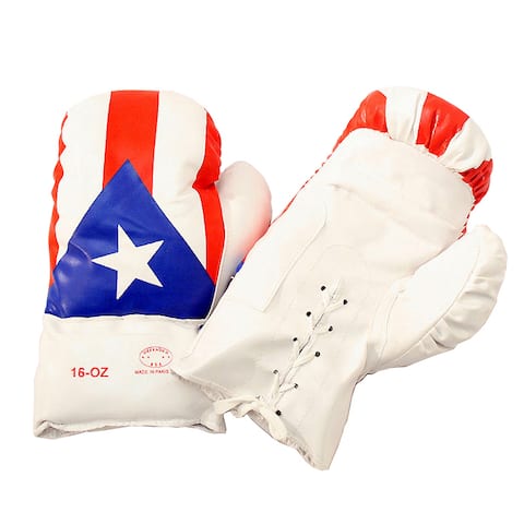 Defender 16-ounce Boxing Gloves with Puerto Rican Flag Design