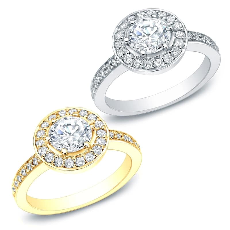 Auriya 14k Gold 2/5ctw Round Halo Diamond Engagement Ring (G-H, I1-I2)