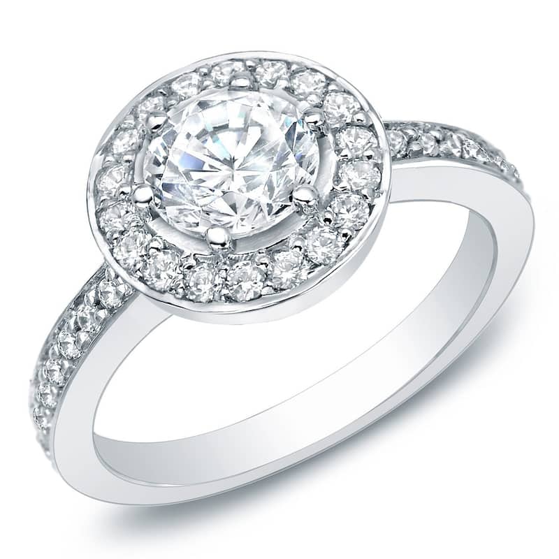 Auriya 14k Gold 2/5ctw Round Halo Diamond Engagement Ring (G-H, I1-I2) - White - 4