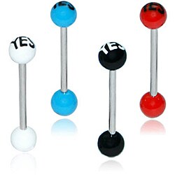 Surgical Steel Star Print Barbell Tongue Rings (Set of 4) - 14275899 ...