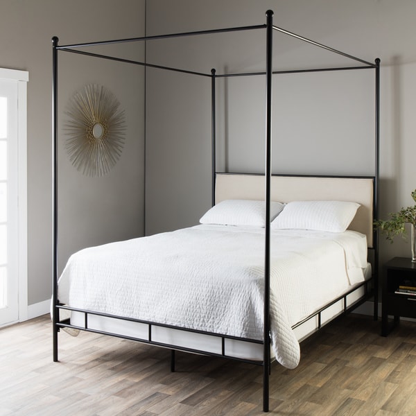 shop jasper laine lauren king metal canopy bed - free shipping today