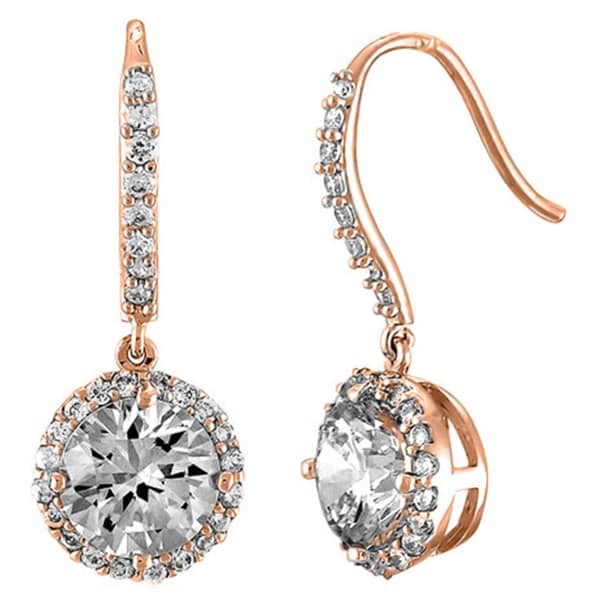 Shop Collette Z Sterling Silver Round-cut Cubic Zirconia Dangle Hook ...