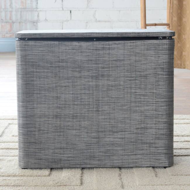 Cambria Black/ Silver Bench Hamper 1530