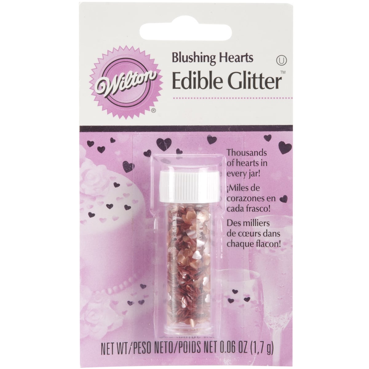 Edible Glitter .04 Ounces/Pkg Pink Hearts   14277532  