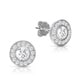 preview thumbnail 12 of 17, Collette Z Sterling Silver Round Cubic Zirconia Halo Stud Earrings