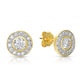 preview thumbnail 2 of 17, Collette Z Sterling Silver Round Cubic Zirconia Halo Stud Earrings
