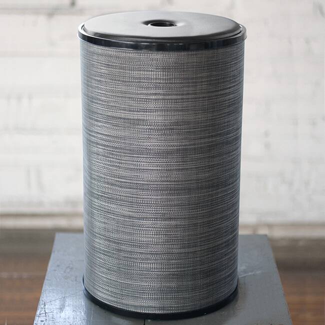 1530 LaMont Home Cambria Round Black/ Silver Hamper