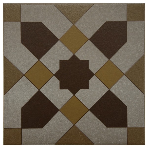 SomerTile 7x7 inch Grava Quatro Geo Centro Ceramic Floor and Wall Tile