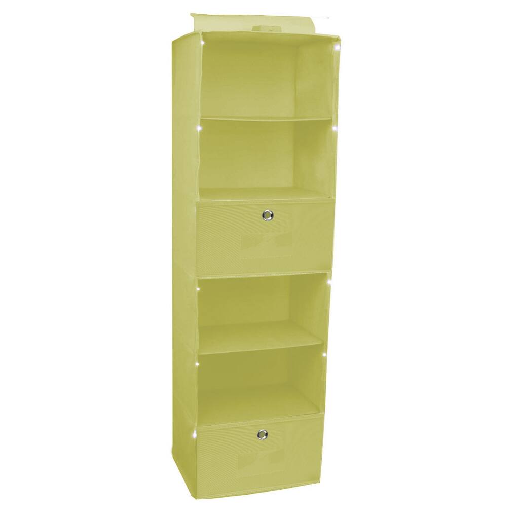 Trademark Collapsable Lighted Closet Organizer Shelf Unit with Two Drawers