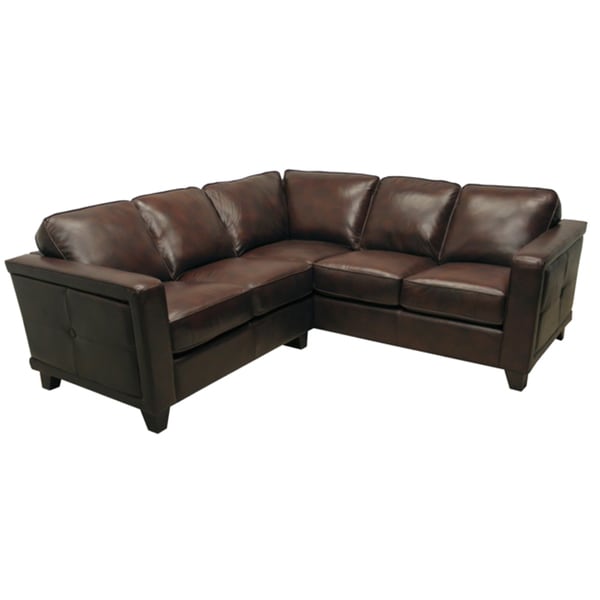 Emerson Brown Italian Leather Sectional Sofa Free Shipping Emerson Brown Italian Leather Sectional Sofa