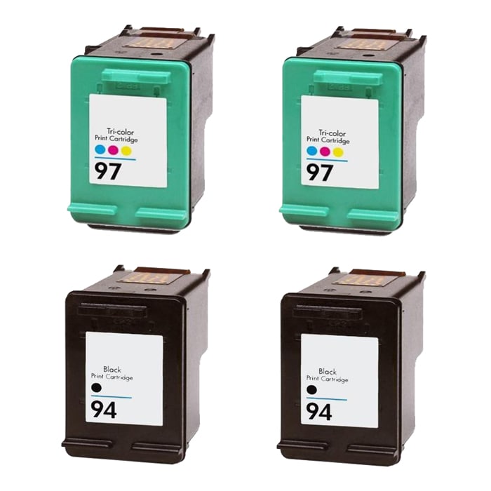 Hewlett Packard HP 94/97 Black/Color Ink Cartridge (Pack of 4) (Remanufactured)