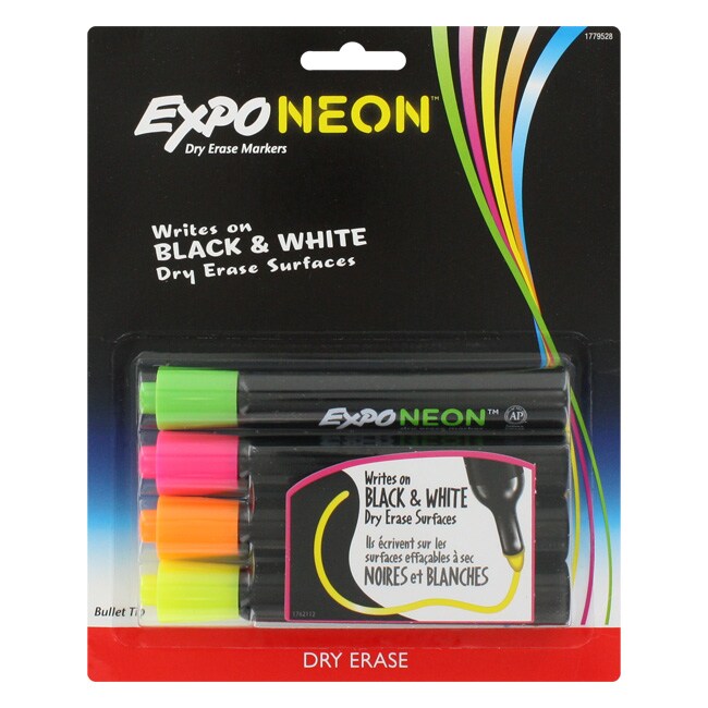 Expo Neon Assorted Color Dry Erase Markers (Pack of 4)