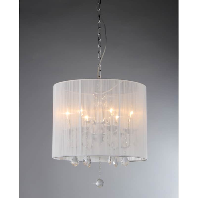 Crystal Sheer Shade 6-light Hanging Lamp