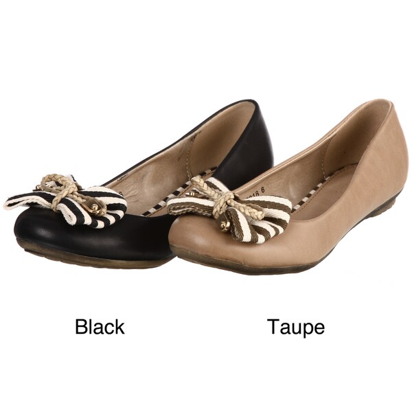 striped bow flats