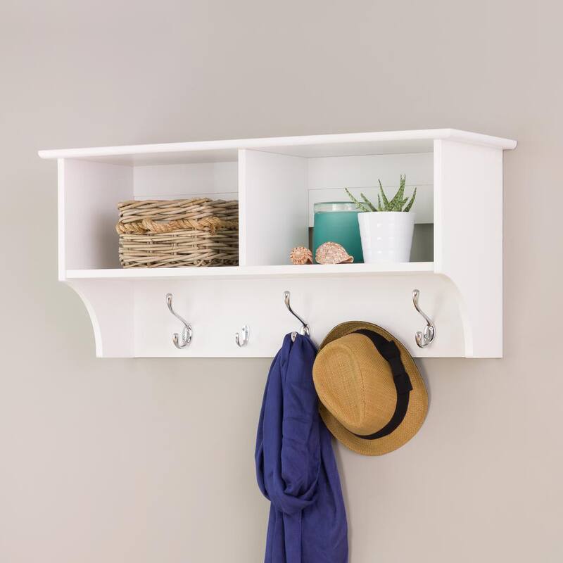 Winslow White 36-inch Wide Hanging Entryway Shelf