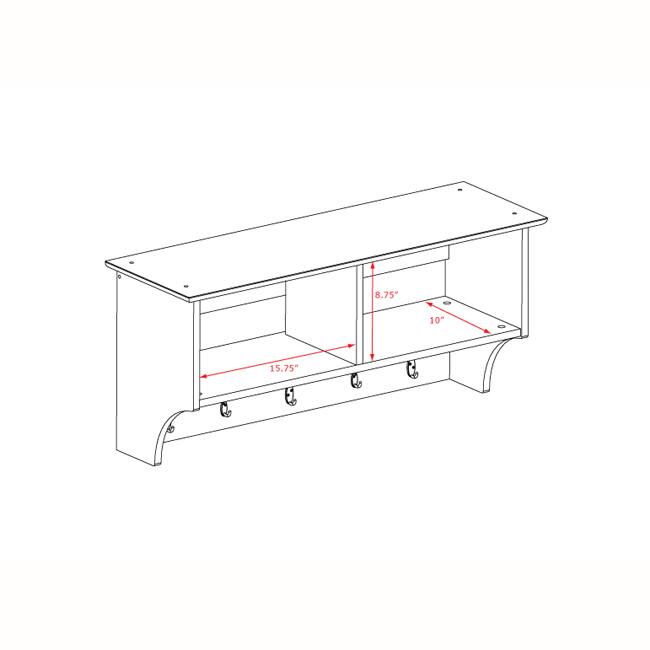 Winslow White 36-inch Wide Hanging Entryway Shelf