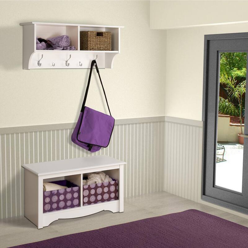 Winslow White 36-inch Wide Hanging Entryway Shelf