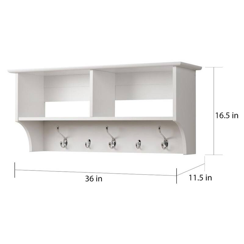 Winslow White 36-inch Wide Hanging Entryway Shelf