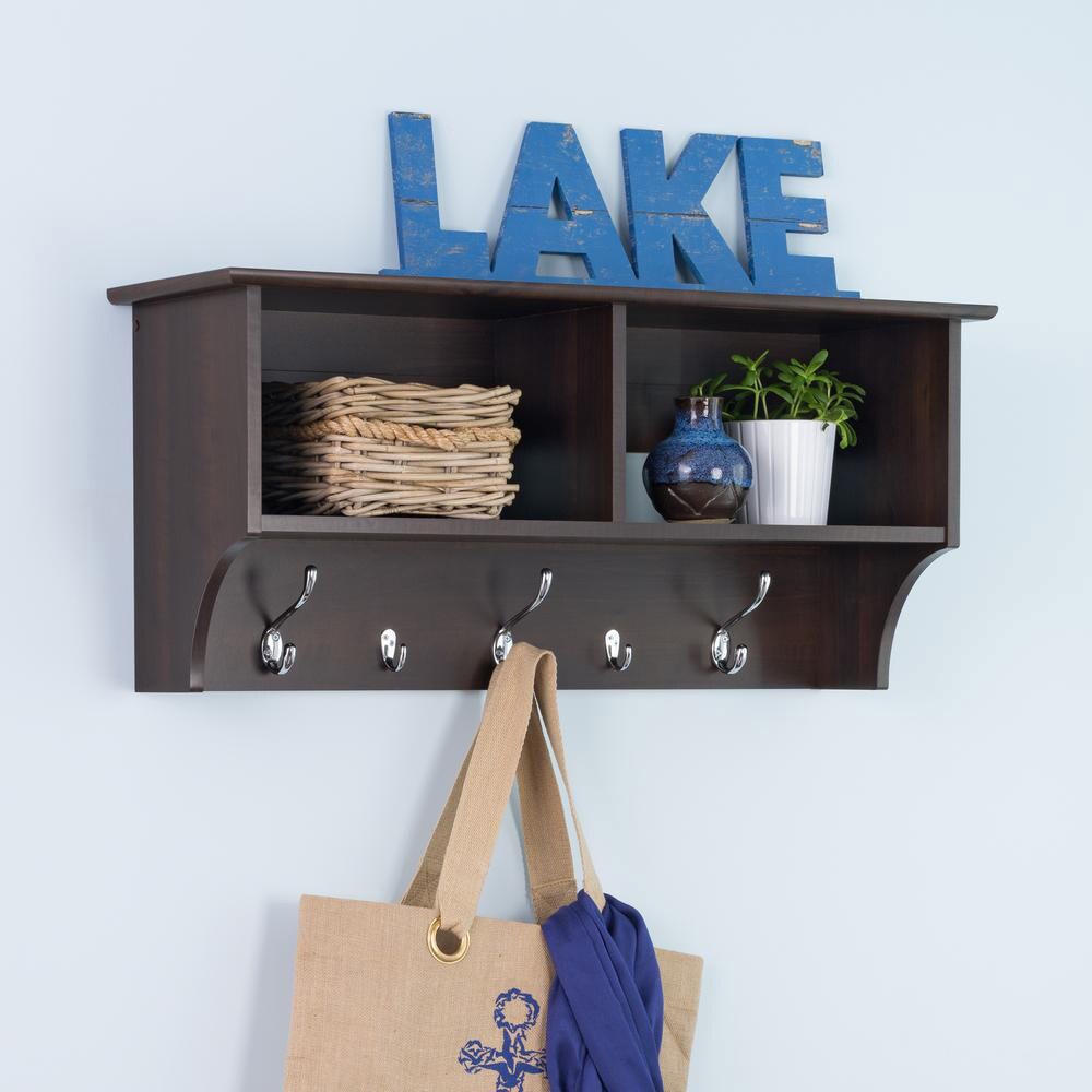 Everett Espresso 36 inches Wide Hanging Entryway Shelf Today $89.99 4