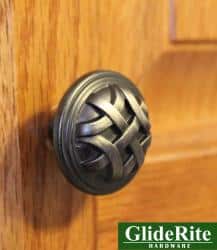 GlideRite 1.25-inch Pewter Round Braided Cabinet Knobs (Case of 25)