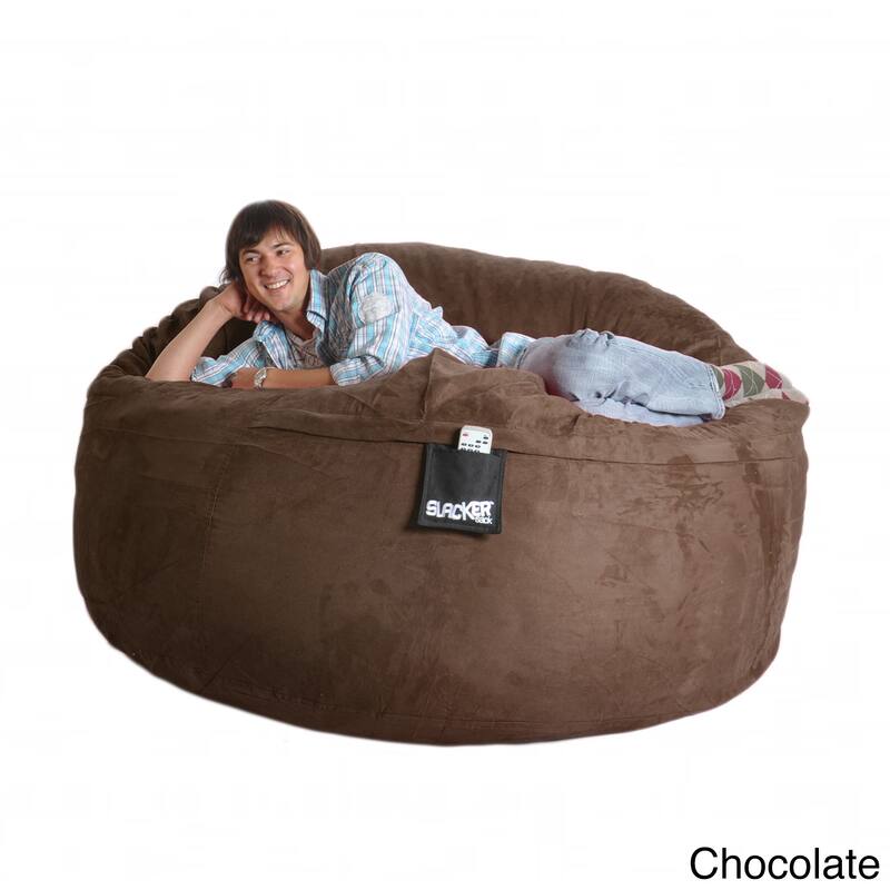 Slacker Sack Round 6-foot Microsuede and Foam Bean Bag - 6' - Dark Brown