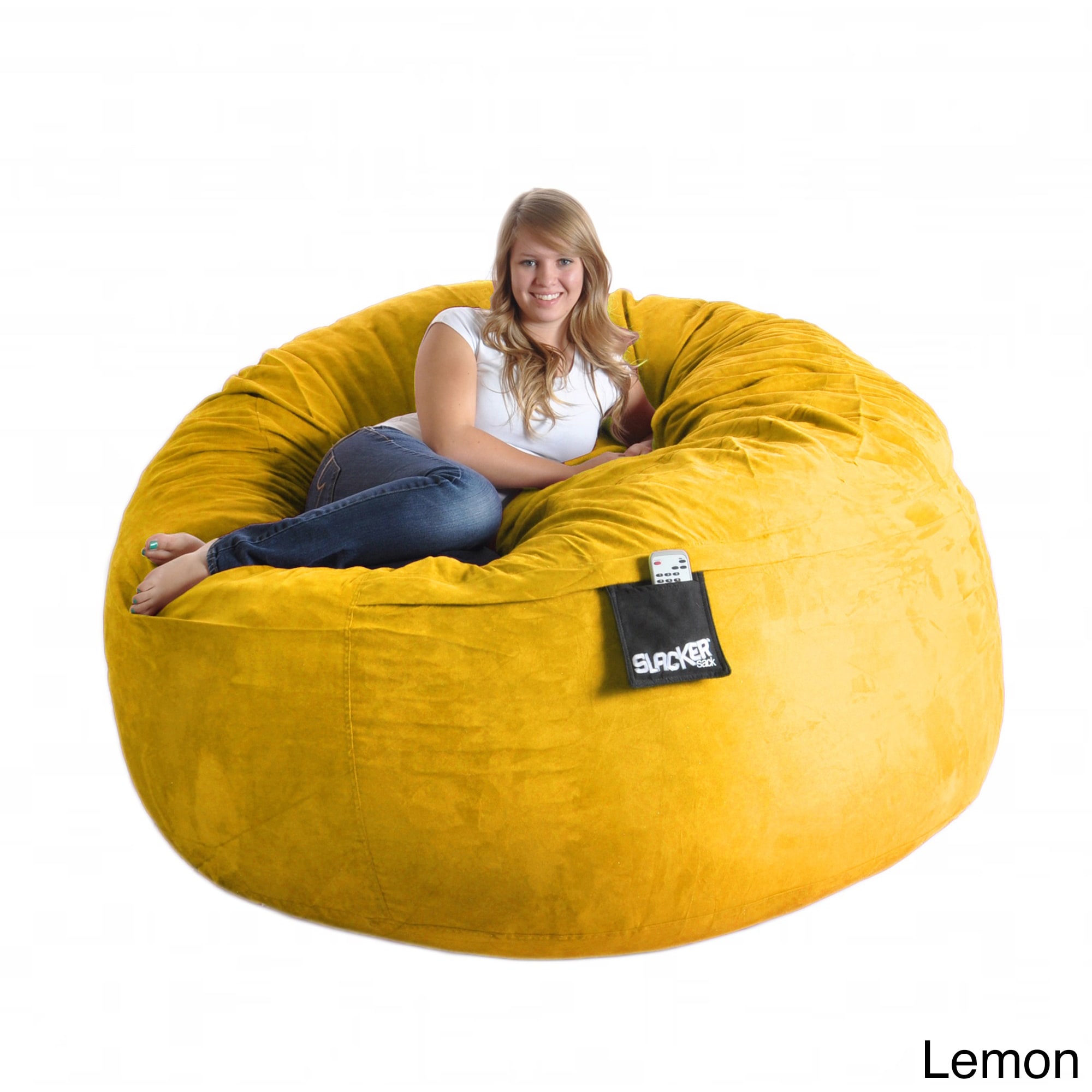  SLACKER sack 6-Feet Extra Large Foam Microsuede Beanbag  Lounger, Charcoal : Home & Kitchen