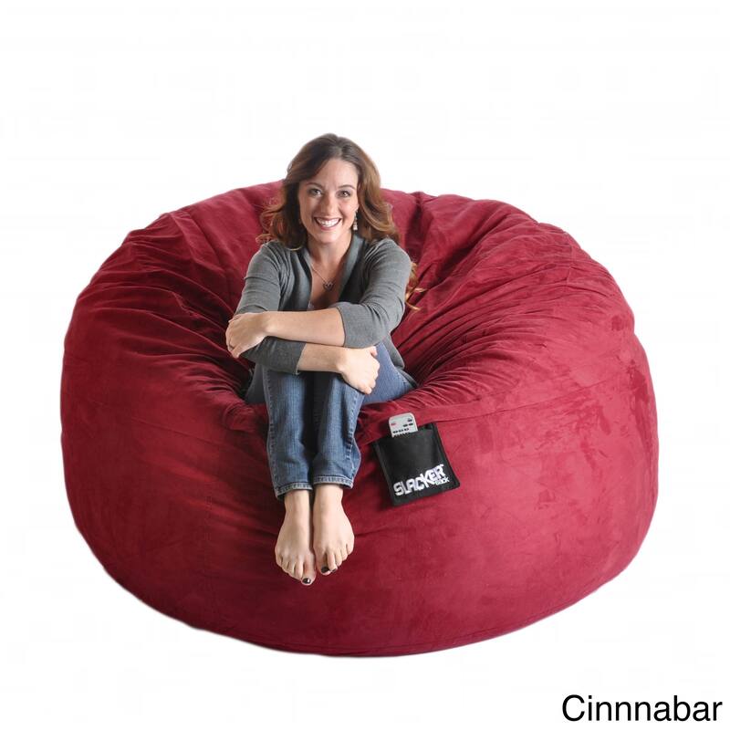 Slacker Sack Round 6-foot Microsuede and Foam Bean Bag - 6' - Cinnabar Red