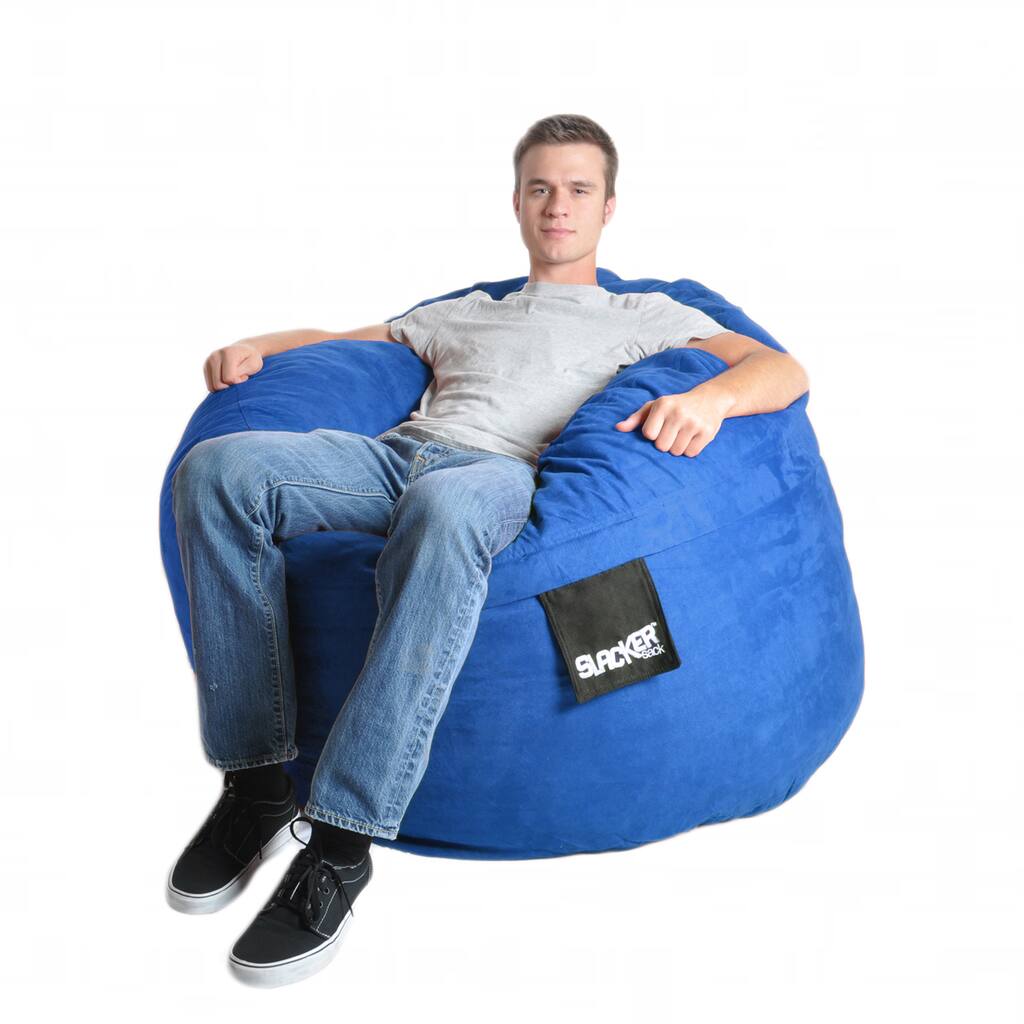 Four-foot Royal Blue Microfiber and Foam Bean Bag