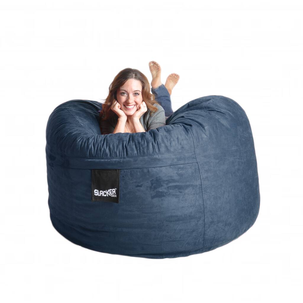 Navy Blue Microfiber and Memory Foam 5-foot Bean Bag