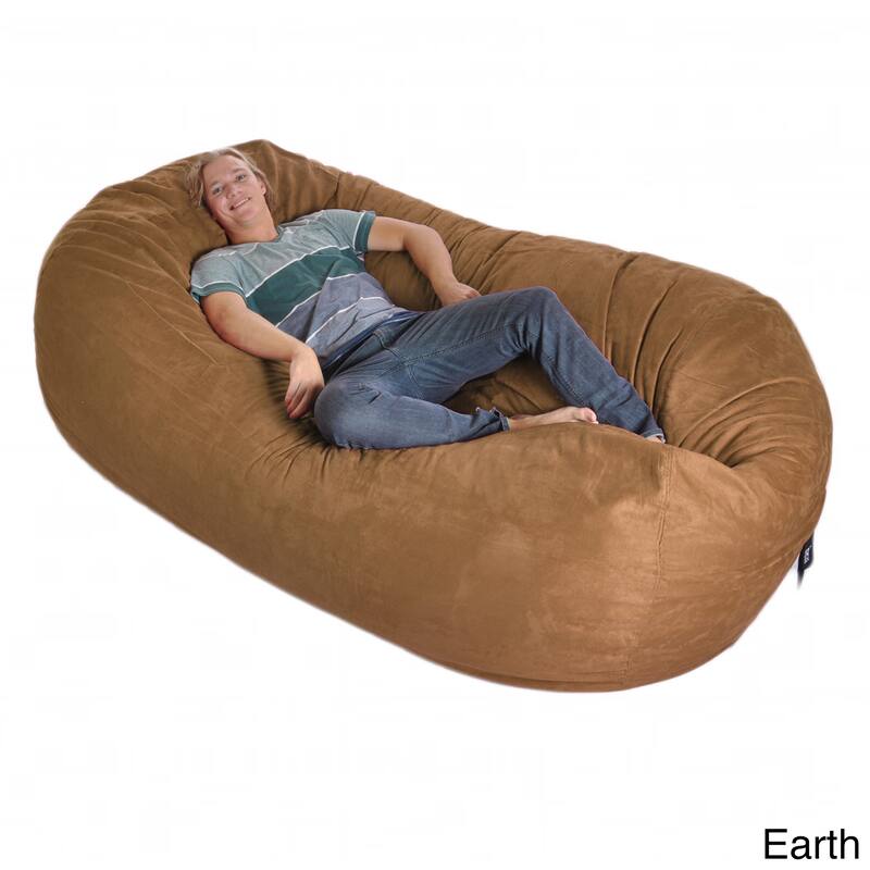8-foot Oval Microfiber and Memory Foam Bean Bag