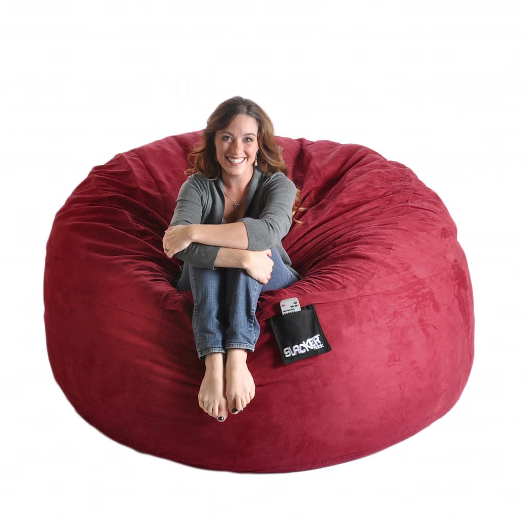 Cinnabar Red 6-foot Microfiber and Foam Bean Bag