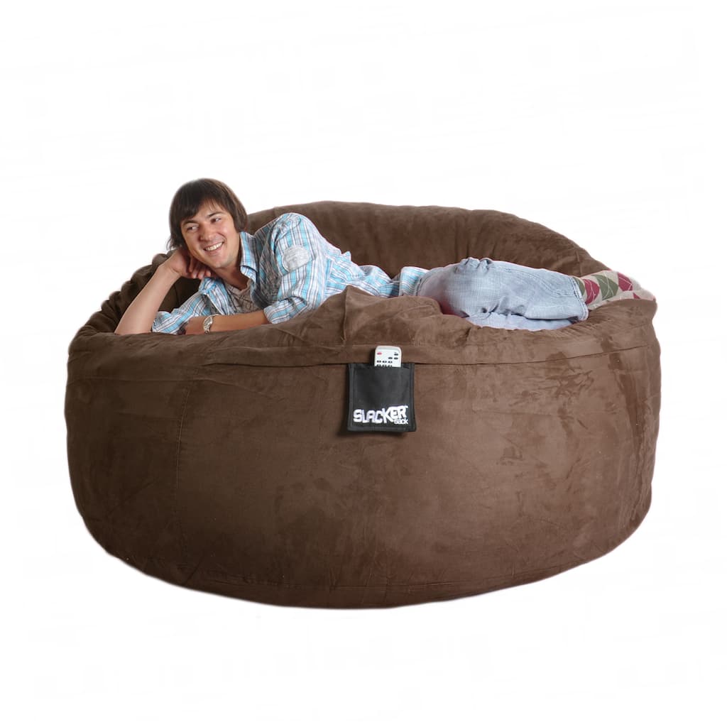 Chocolate Brown 6-foot Microfiber and Foam Bean Bag