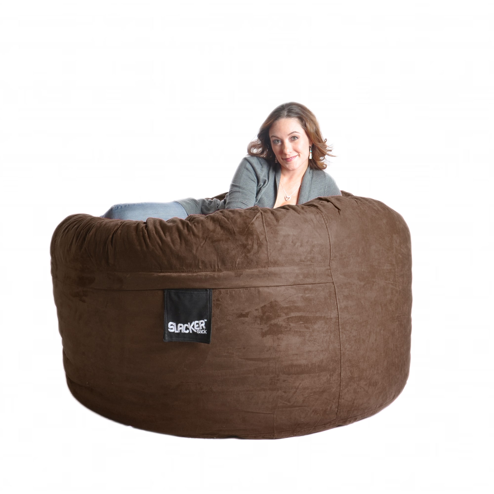 Slacker Sack 5 foot Chocolate Brown Microfiber and Foam Bean Bag Today