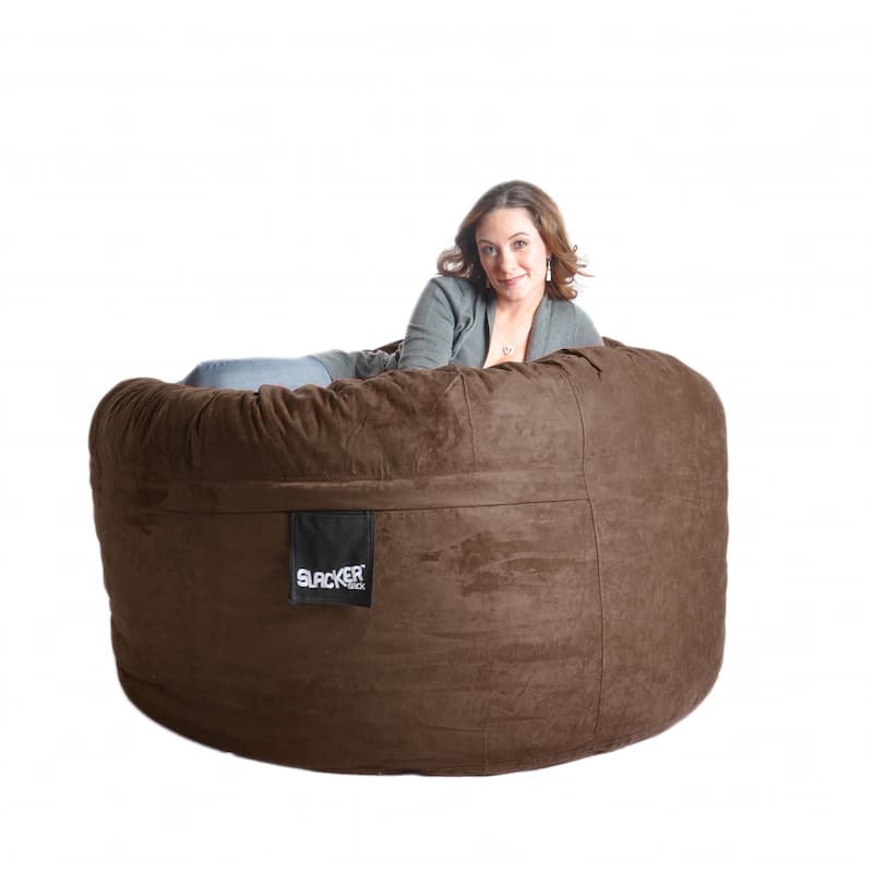 Slacker Sack 5-foot Microfiber and Memory Foam Bean Bag - Chocolate