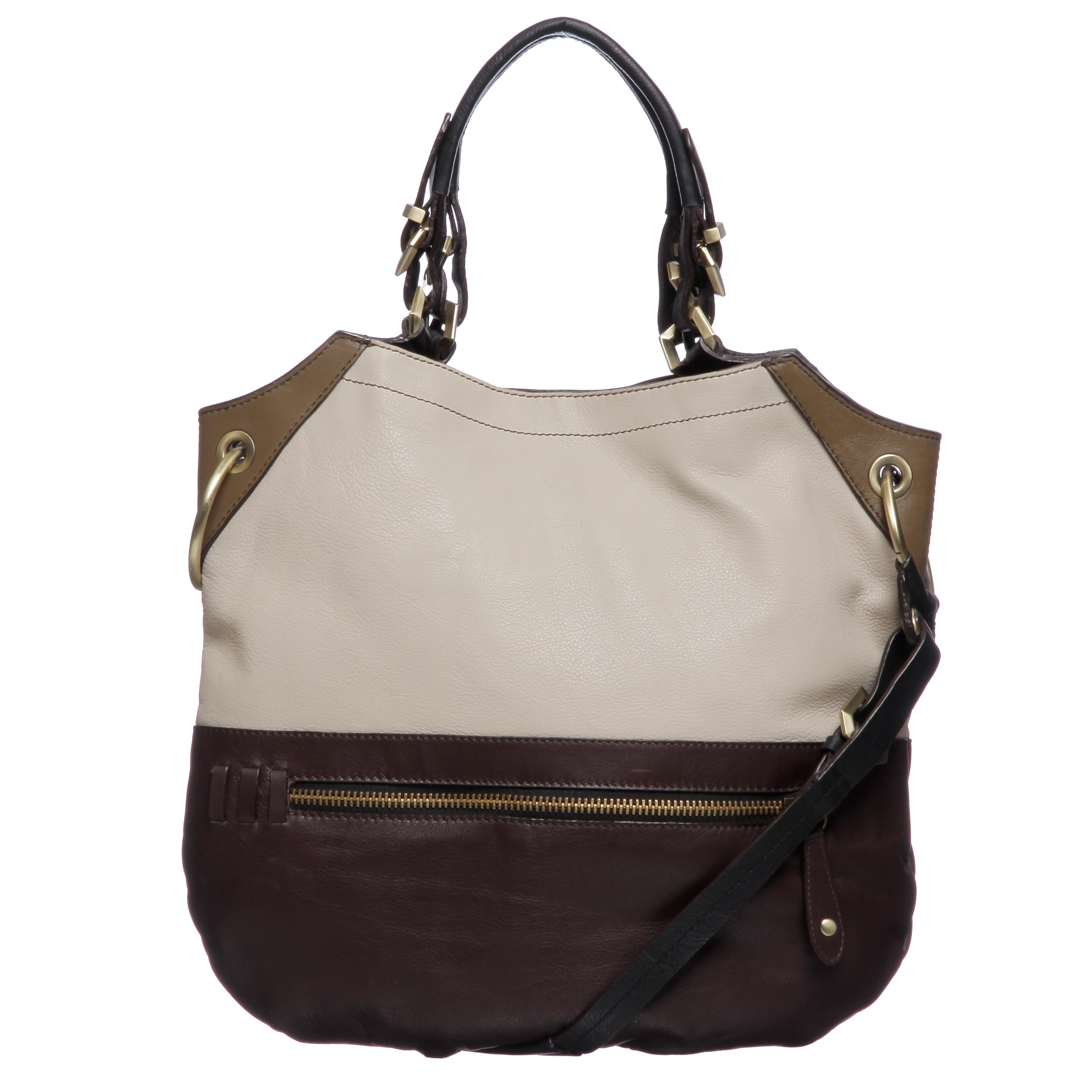 Oryany Sydney Colorblock Leather Shoulder Bag - Overstock Shopping ...