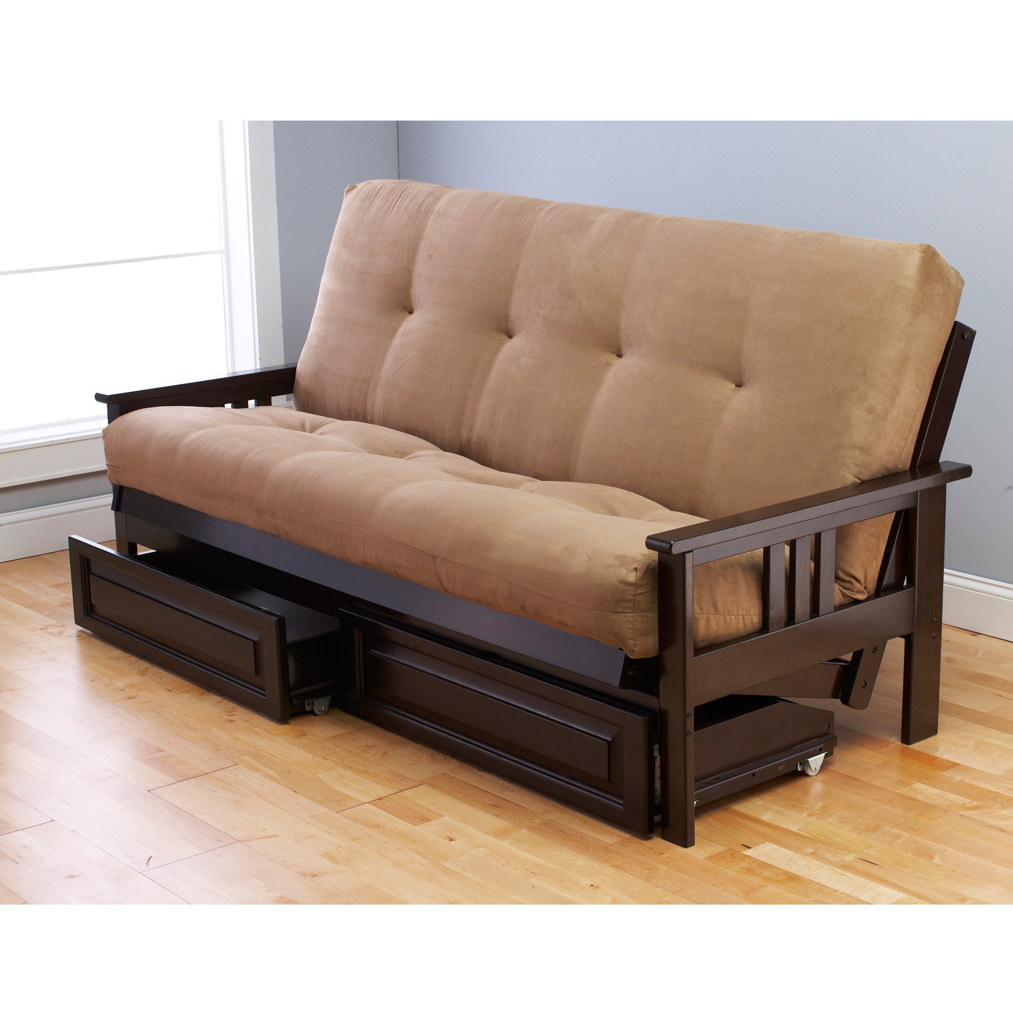 Shop Clay Alder Home DeSoto Espresso Hardwood Futon Frame, Drawers and