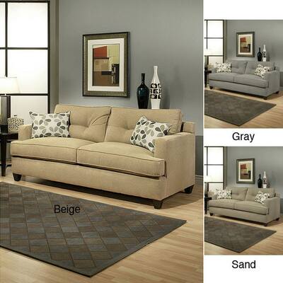 Furniture of America Mith Contemporary Sand Micro-denier Fabric Sofa