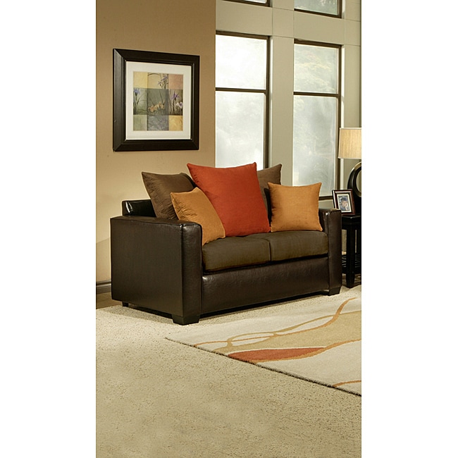 Furniture Of America Roxanne Microsuede Leatherette Loveseat