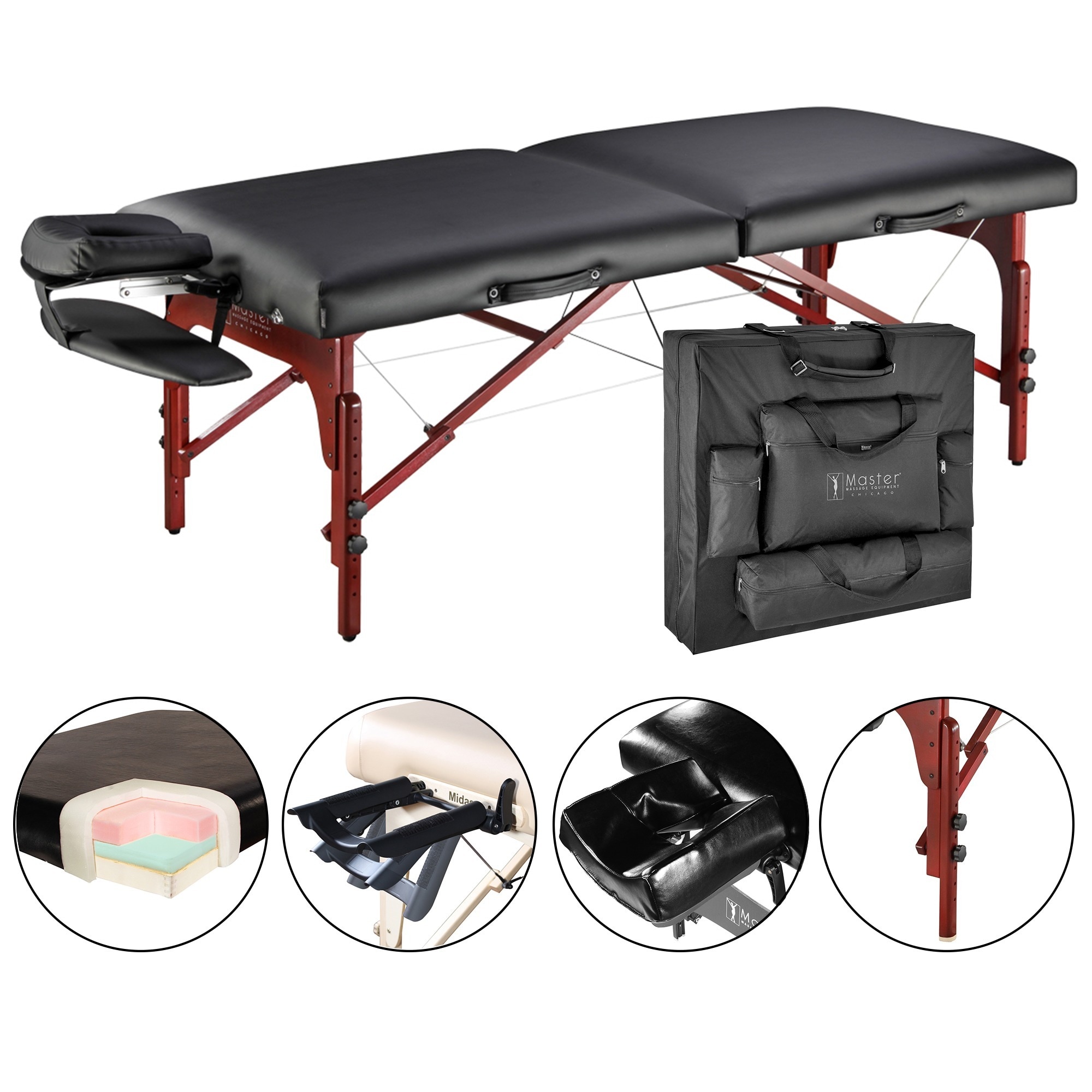 Master Massage Luxurious Montclair Pro 31 inch Memory Foam Massage Table Package