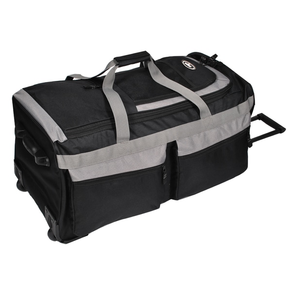 Shop Everest 29-inch Black/Grey Rolling Upright Duffel Bag - Overstock - 6737699