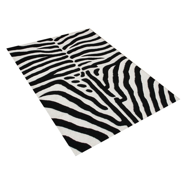 Alliyah Handmade Black New Zealand Blend Wool Area Rug (8' x 10') - 8' x 10'