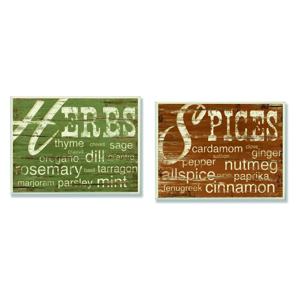 Kitchen 'Herbs and Words'/ 'Spices and Words' Wall Plaques