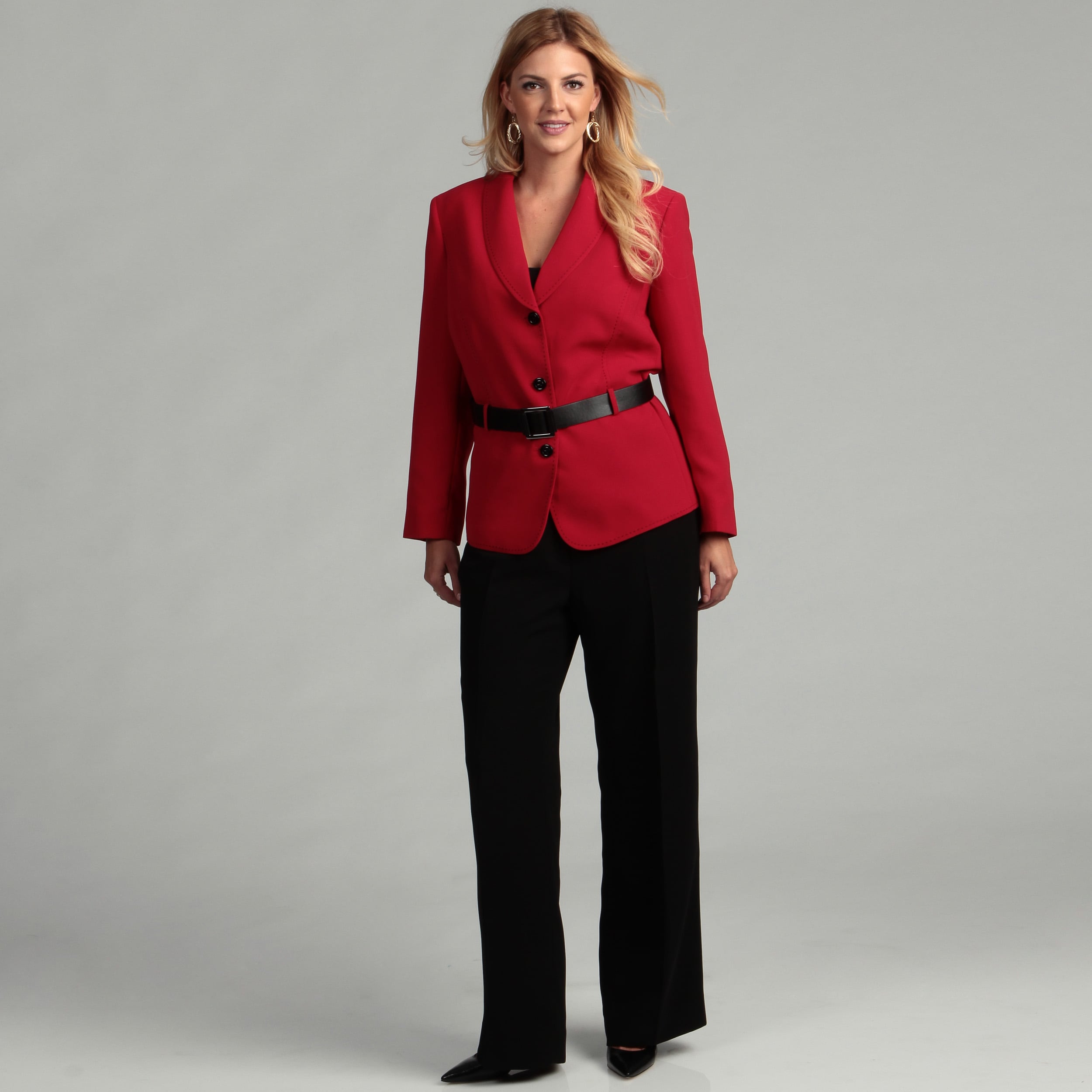 red pant suits for plus size