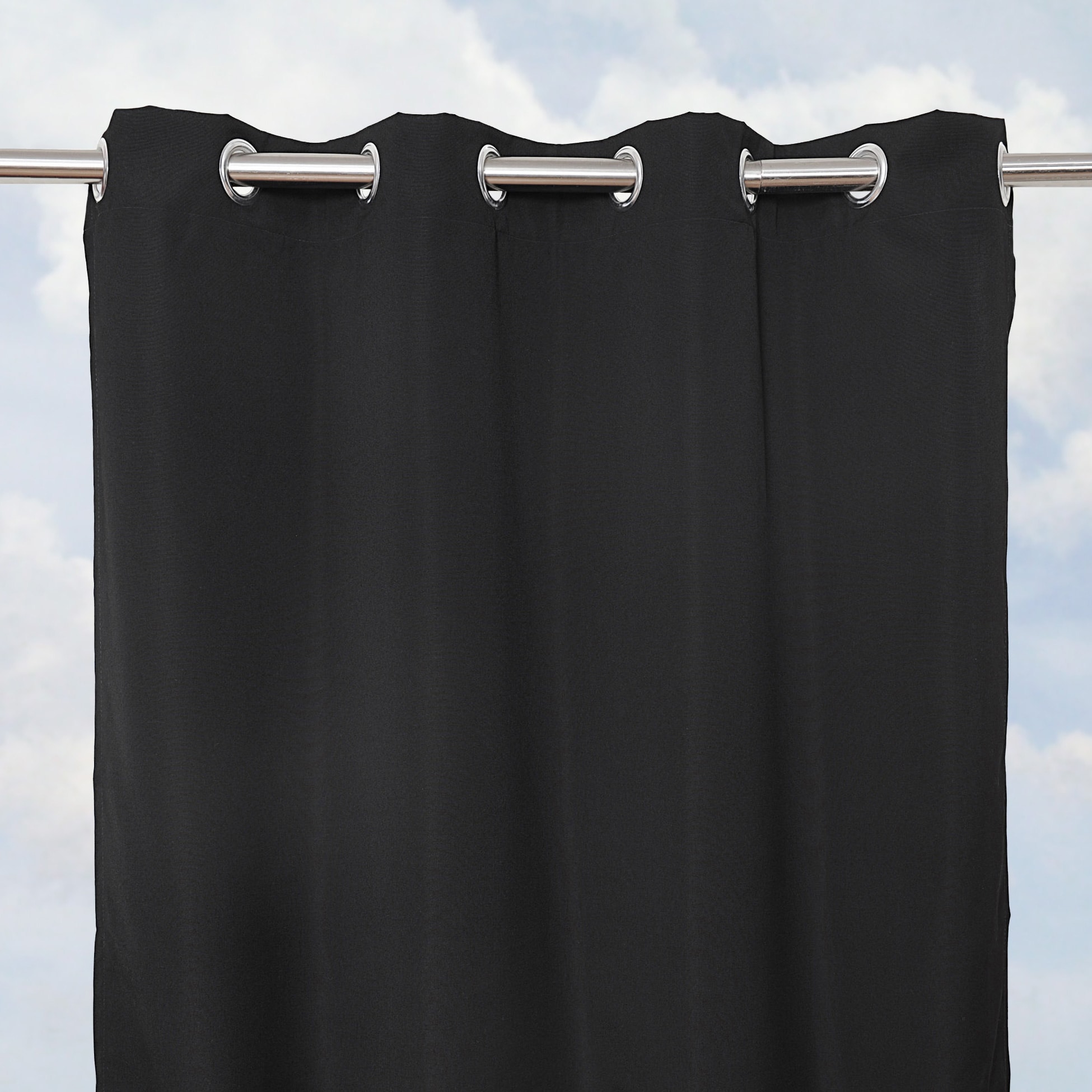 Sunbrella Bay View Black 84 inch Outdoor Curtain Panel