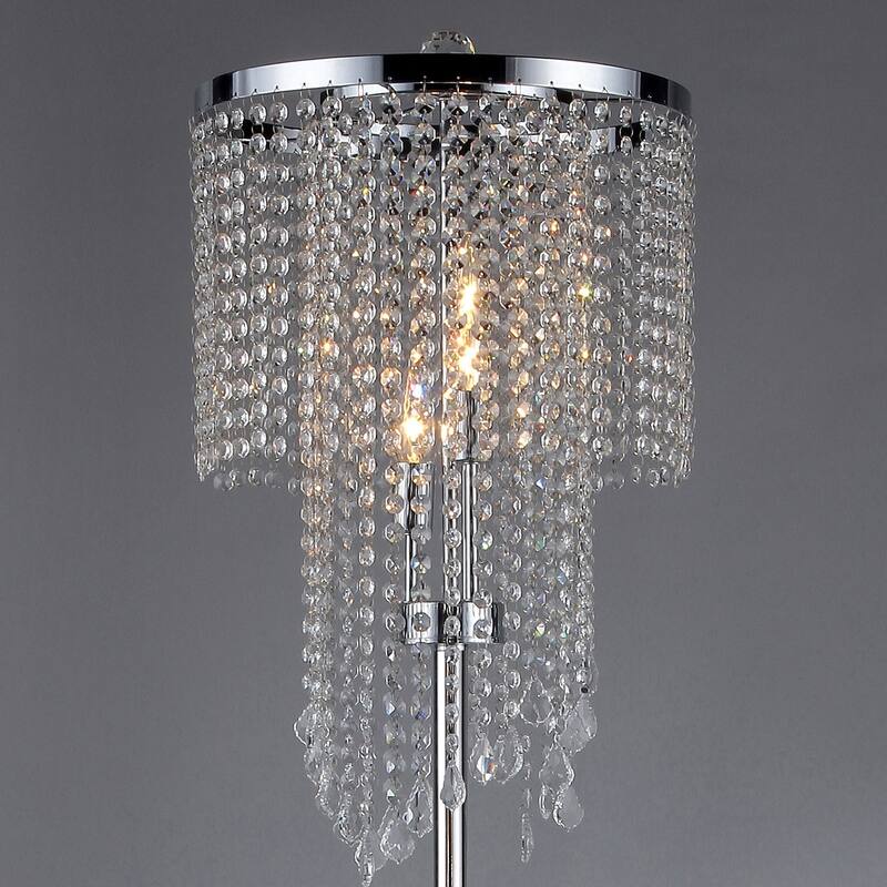 Chrome and Crystal Floor Lamp