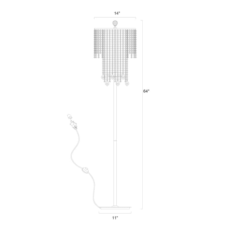Chrome and Crystal Floor Lamp