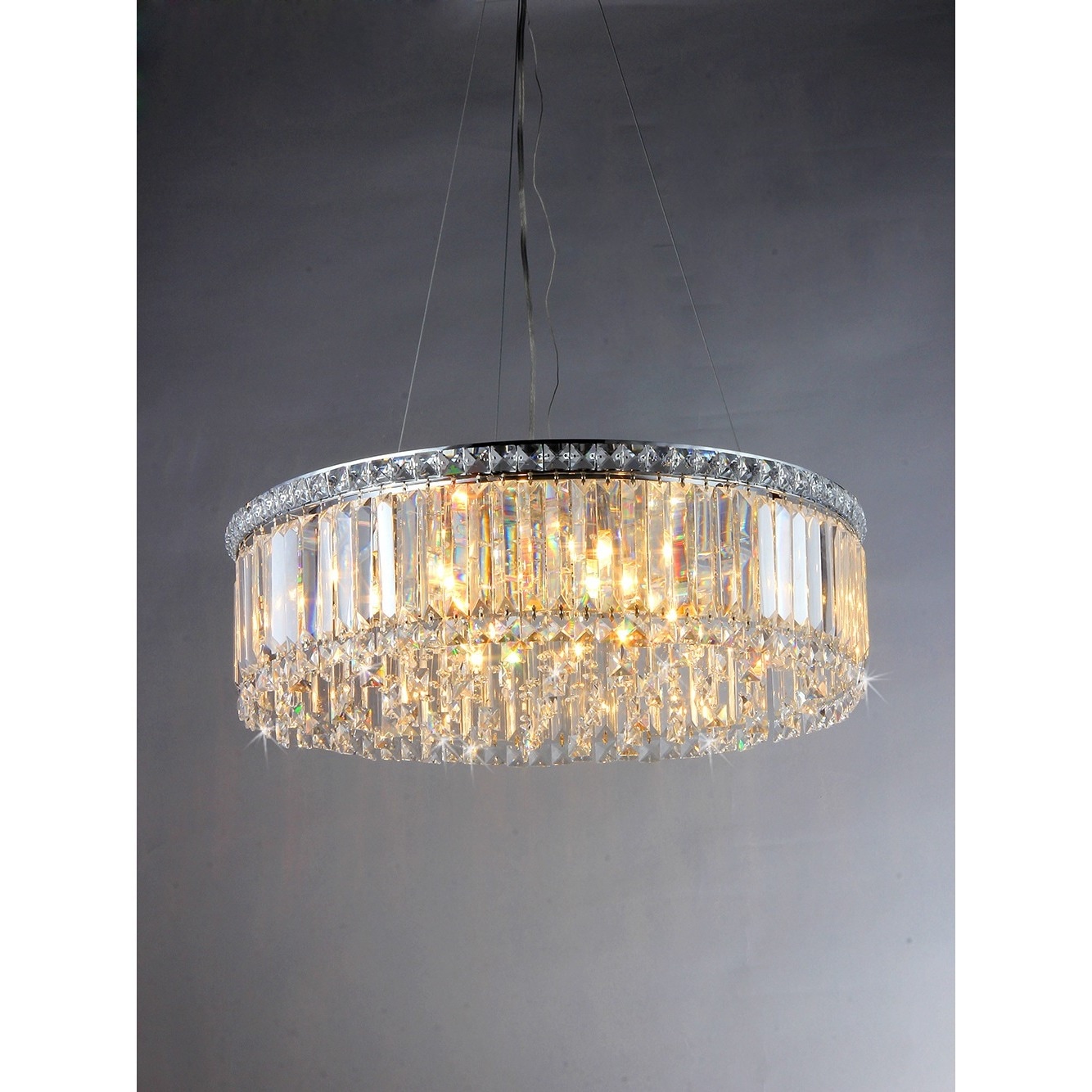 Crystal Pendant Lamp With Chrome Finish