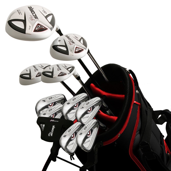 Pro Score Men's Nano White 17-piece Right-handed Golf Club and Bag Set