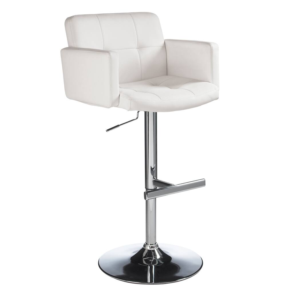 Sunpan Churchill Adjustable White Barstool